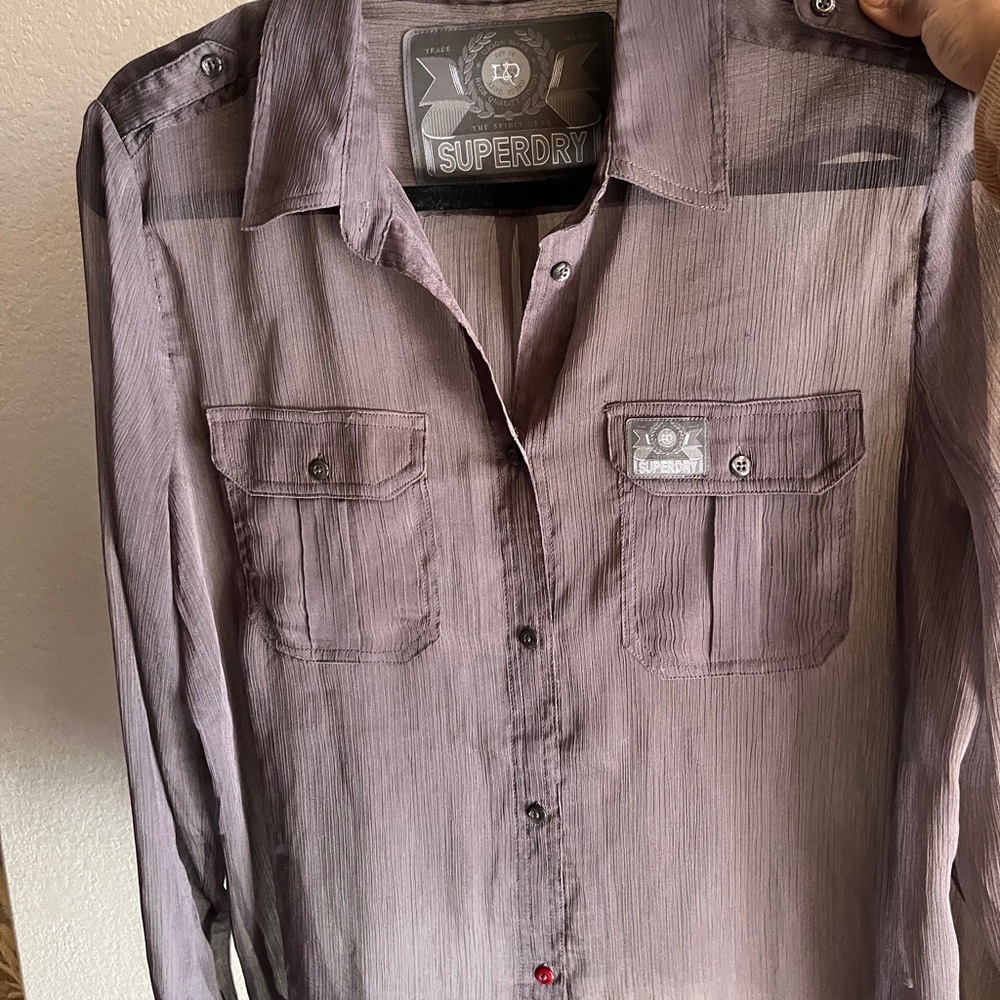 Superdry sheet Button Down in Lavender